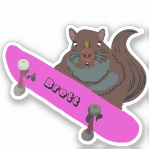 Naughty Squirrel #622 Brett Skateboarding Sticker
