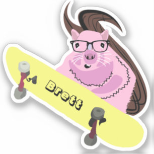 Naughty Squirrel #647 Brett Skateboarding Sticker