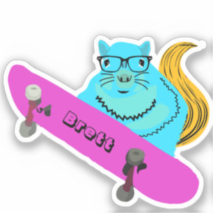 Naughty Squirrel #659 Brett Skateboarding Sticker