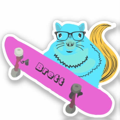 Naughty Squirrel 659 Brett Skateboarding Sticker