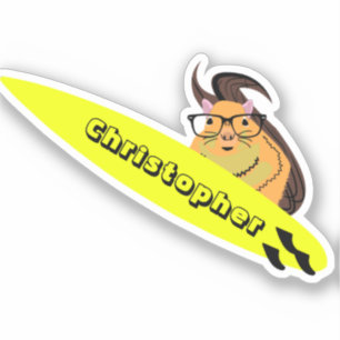 Naughty Squirrel #676 Surfing Sticker