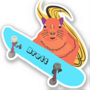 Naughty Squirrel #695 Brett Skateboarding Sticker