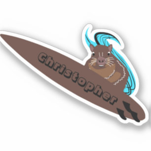 Naughty Squirrel #736 Surfing Sticker