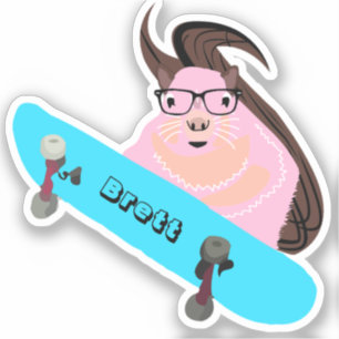 Naughty Squirrel #746 Brett Skateboarding Sticker