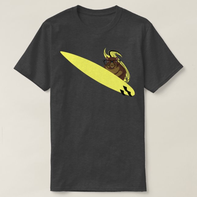 Naughty Squirrel 768 Surfing T-Shirt (Design Front)