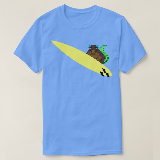 Naughty Squirrel 786 Surfing T-Shirt (Design Front)