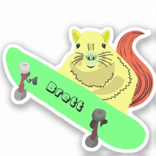 Naughty Squirrel 789 Brett Skateboarding Sticker