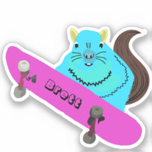 Naughty Squirrel #793 Brett Skateboarding Sticker