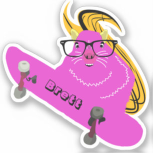 Naughty Squirrel #807 Brett Skateboarding Sticker