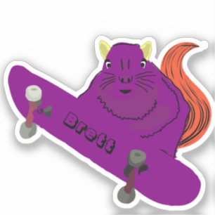 Naughty Squirrel #815 Brett Skateboarding Sticker