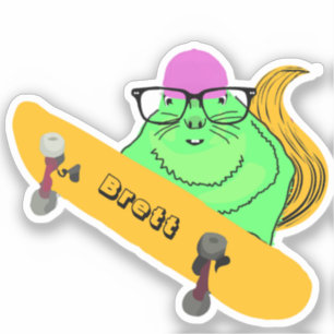 Naughty Squirrel #817 Brett Skateboarding Sticker