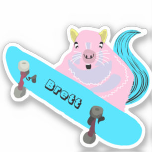 Naughty Squirrel #834 Brett Skateboarding Sticker