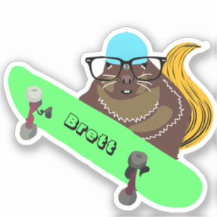 Naughty Squirrel #837 Brett Skateboarding Sticker