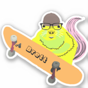 Naughty Squirrel #870 Brett Skateboarding Sticker