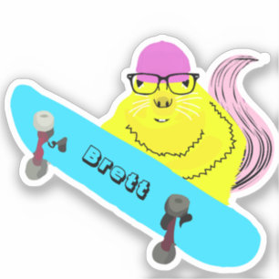 Naughty Squirrel #893 Brett Skateboarding Sticker