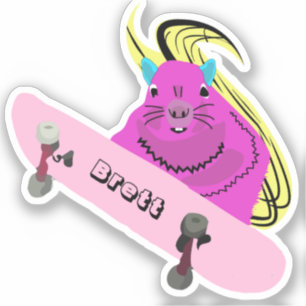 Naughty Squirrel #917 Brett Skateboarding Sticker