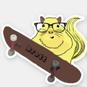 Naughty Squirrel #932 Brett Skateboarding Sticker