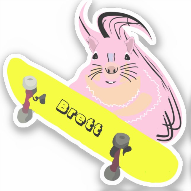 Naughty Squirrel #936 Brett Skateboarding Sticker (Front)