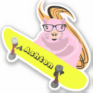 Naughty Squirrel #975 Custom Name Skate Sticker