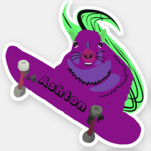 Naughty Squirrel #981 Custom Name Skate Sticker