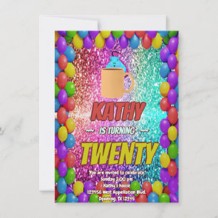 Naughty Squirrel Coffee Birthday Party Invite