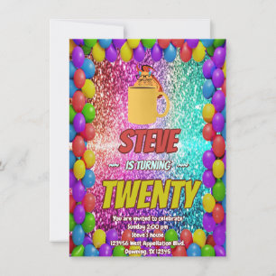 Naughty Squirrel Coffee Birthday Party Invite