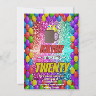 Naughty Squirrel Coffee Birthday Party Invite