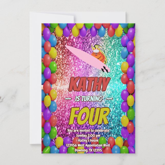 Naughty Squirrel Fun Birthday Cheeky party invite (Front)