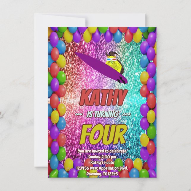 Naughty Squirrel Fun Birthday Cheeky party invite (Front)