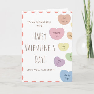 Naughty & Sweet Candy Hearts Wife Valentine's Day Card