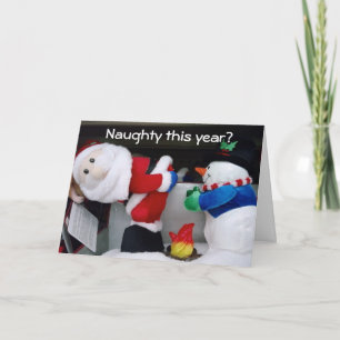 NAUGHTY THIS YEAR? BAD SANTA? CHRISTMAS CARD