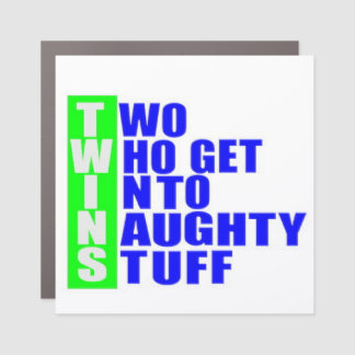 naughty twins car magnet