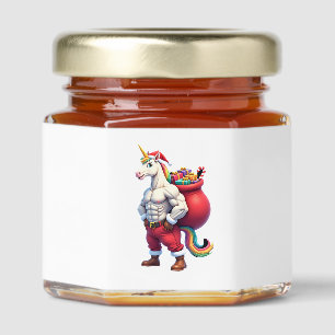 Naughty Unicorn Pun Funny Family Christmas Morning Honey Jar Favors
