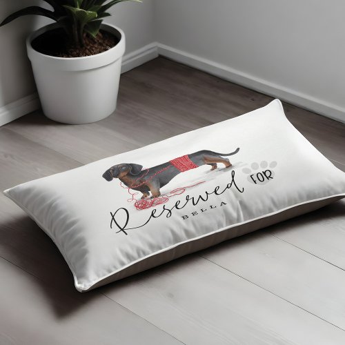 Naughty Watercolor Dachshund Dog Reserved For Pet Bed