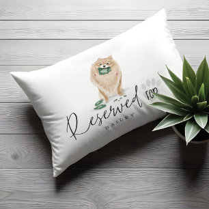 Naughty Watercolor Pomeranian Dog Reserved For Pet Bed