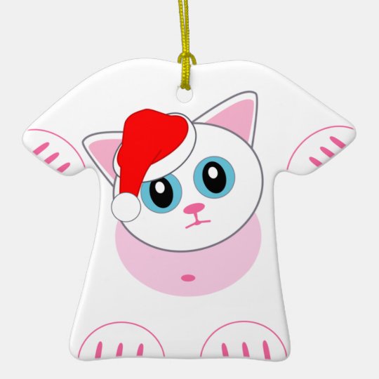Naughty White Kitten Ceramic Ornament
