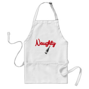 Naughty with Wine Bottle Adult Apron