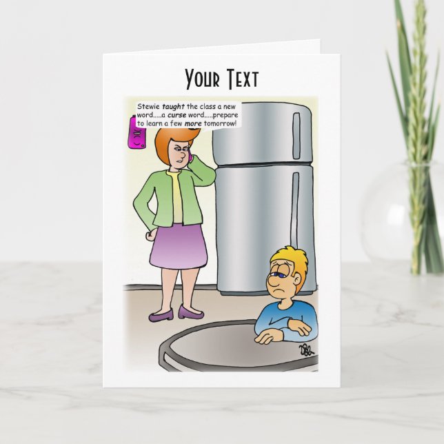 Naughty Words Folded Greeting Card (Front)