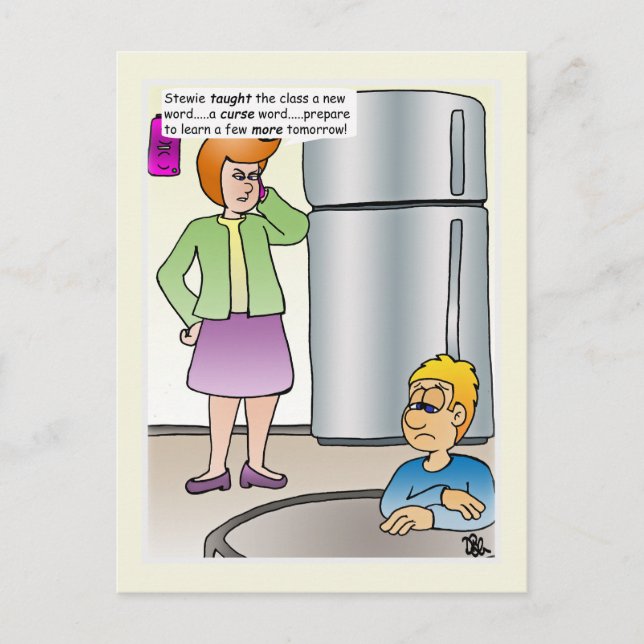 Naughty Words Postcard (Front)