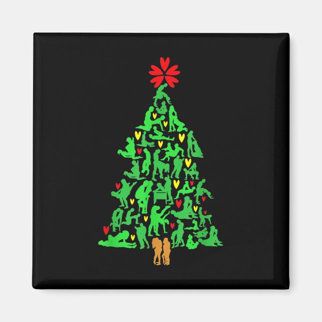 Naughty Xmas Ornaments Kamasutra Adult Humor Chris Magnet (Front)