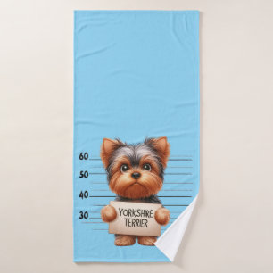 Naughty Yorkshire Terrier Bath Towel