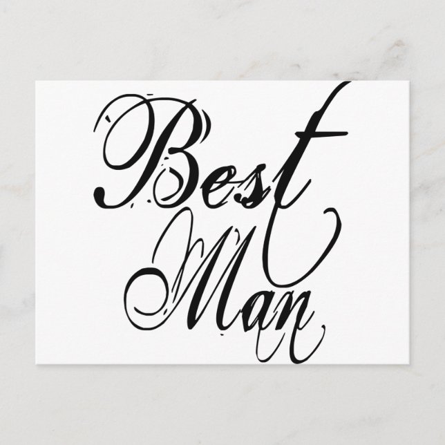 Naughy Grunge Script - Best Man Black Postcard (Front)
