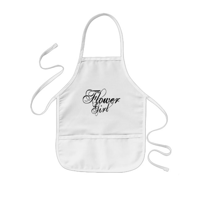 Naughy Grunge Script - Flower Girl Black Kids' Apron (Front)