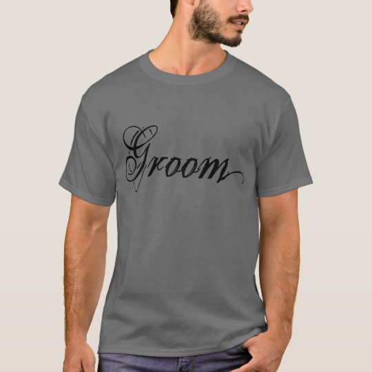 Naughy Grunge Script - Groom Black T-Shirt