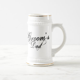Naughy Grunge Script - Groom's Dad Black Beer Stein