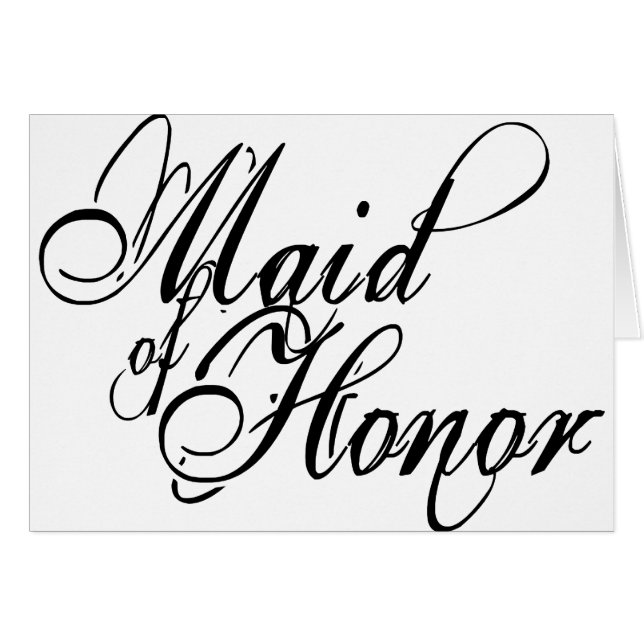 Naughy Grunge Script - Maid Of Honor Black (Front Horizontal)