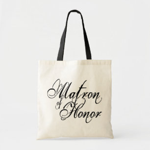 Naughy Grunge Script - Matron Of Honor Black Tote Bag