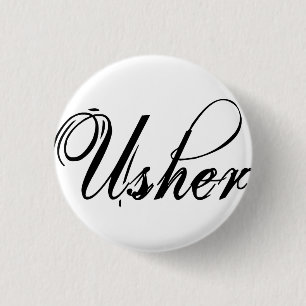 Naughy Grunge Script - Usher Black Button