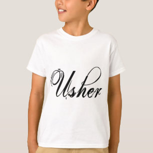 Naughy Grunge Script - Usher Black T-Shirt
