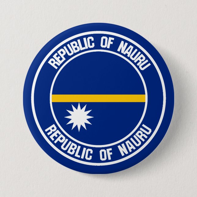 Nauru Circular Emblem Button (Front)